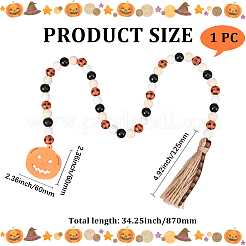 Круглые настенные украшения из натурального дерева на Хэллоуин&nbsp;HJEW-WH20004-15