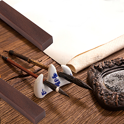 Дерево китайская каллиграфия вес бумаги литой AJEW-WH0326-31