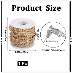10 м плоские плетеные шнуры из искусственной кожи LC-CL0001-04C
