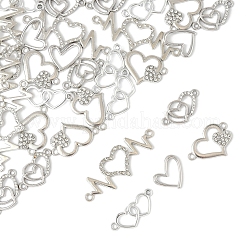 30 шт. 5 стиля сплава хрустальные стразы звенья/соединители&nbsp;ALRI-FS0001-09