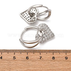 Латунные серьги-кольца из прозрачного кубического циркония EJEW-D322-08P