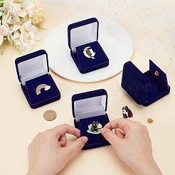 Бархатная упаковочная коробка для значков&nbsp;CON-WH0086-138B