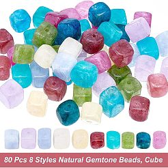 80 шт. 8 вида бусин натурального драгоценного тона G-NB0003-51