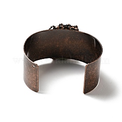 Натуральный зеленый авантюрин и агат открытый браслет-манжета с полумесяцем и солнцем&nbsp;G-D468-25R-02