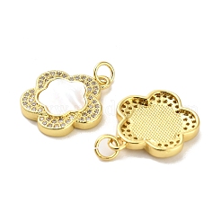 Латунные микропаве прозрачные подвески с фианитом&nbsp;KK-K365-05D-G