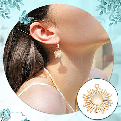 10 шт. латунные подвески солнечного затмения&nbsp;KK-BC0013-13