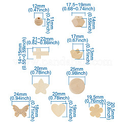 Необработанные деревянные бусины и подвески&nbsp;WOOD-TA0001-32