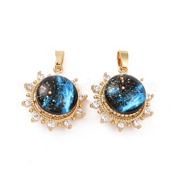 Латунные микропаве прозрачные подвески с фианитом&nbsp;X-KK-E068-VC466