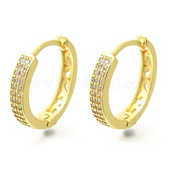 Серьги-кольца из латуни с прозрачным фианитом EJEW-M047-17G