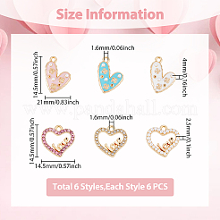 Подвески из сплава эмали 36шт 6 стиля FIND-FH0007-40