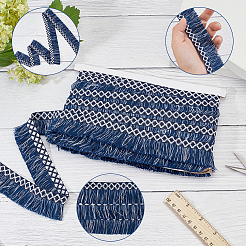 Двухцветная лента из полиэстера с кисточками в этническом стиле&nbsp;OCOR-GF0002-05