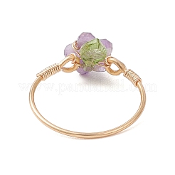 Медные кольца с драгоценными камнями&nbsp;RJEW-JR00976