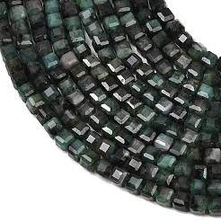 Натуральные изумрудные бисерные пряди&nbsp;G-B175-C05-3x3mm