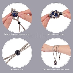 Плетеные шнуры из вощеной хлопчатобумажной нити макраме мешочек изготовление ожерелья&nbsp;AJEW-SW00022-10