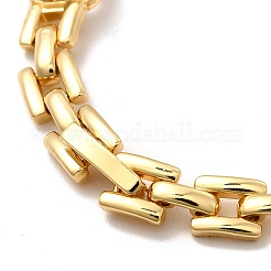 Стеклянный прямоугольный браслет-цепочка с пантерой BJEW-I309-01