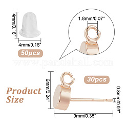 30 шт. латунные серьги-гвоздики KK-BC0010-58