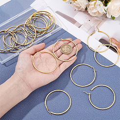 10 серьги-кольца из нержавеющей стали piars 201&nbsp;EJEW-UN0002-88