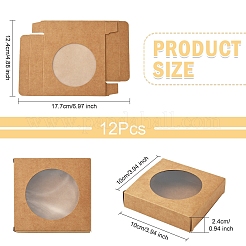 12 шт. квадратные подарочные коробки для хранения из крафт-бумаги CON-YW0001-83