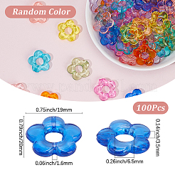 100шт прозрачная акриловая рамка для бусин&nbsp;TACR-SP0001-34