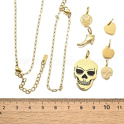 304 нержавеющая сталь эмалированная обувь череп сердце тыква кулон и ожерелья и браслеты комплекты SJEW-Q002-01G