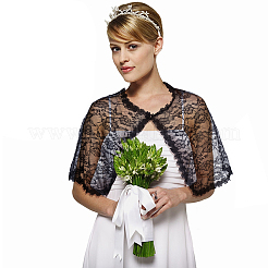 Съемные свадебные кружевные шали из полиэстера AJEW-WH0248-14A