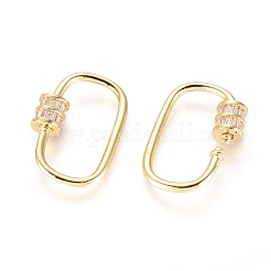 Латунь микропаве кубический цирконий винт карабин подвески с замком&nbsp;LS-KK-I657-17G