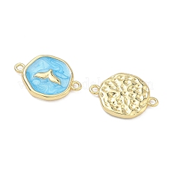 Подвески-коннекторы из латуни с эмалью в морском стиле&nbsp;KK-C251-05G-02