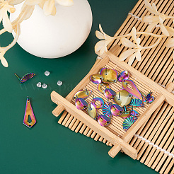 28 шт. 7 стиля радужных цветов фурнитура для сережек-гвоздиков из нержавеющей стали 304 FIND-CW0001-20