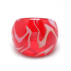Ручной работы Lampwork палец кольца широкополосного RJEW-T002-01-B
