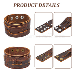 2 шт. браслетов из коровьей кожи 2 стилей&nbsp;BJEW-CL0003-34A