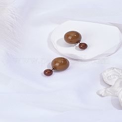 1 пара пластиковых круглых сережек-гвоздиков&nbsp;EJEW-LP0012-06B