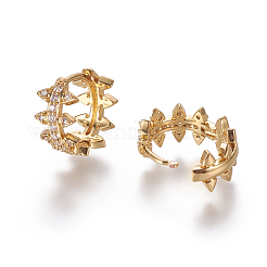 Серьги-кольца из латуни с микро-паве из фианита EJEW-F209-05G