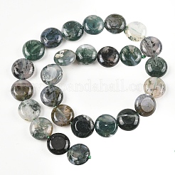 Природные моховой агат бисер нитей&nbsp;G-L648-B11-15mm