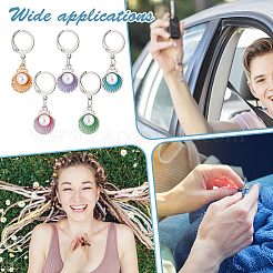 Подвесные маркеры петель с замком в виде ракушки из сплава эмали HJEW-AB00057