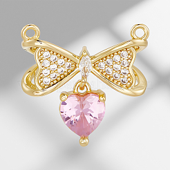 8 шт. латунные подвески-соединители с микропаве из кубического циркония&nbsp;KK-BBC0019-38