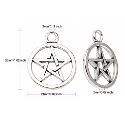 Тибетский стиль пентаграмма подвески&nbsp;X-PALLOY-2739-AS-LF