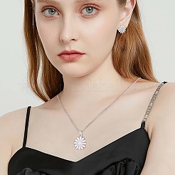 Серьги-гвоздики и ожерелье с подвеской из хирургической нержавеющей стали 316 в виде ромашек JX376A