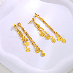 Серьги-гвоздики с кисточками из латуни&nbsp;HH8876