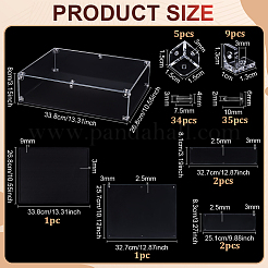 Прямоугольные прозрачные акриловые игрушки фигурки витрины коробки&nbsp;ODIS-WH0079-067