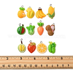 24шт 12 стиля непрозрачные подвески из смолы&nbsp;RESI-FS0002-07