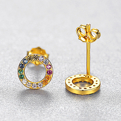 Серьги-гвоздики из стерлингового серебра Circle S925 NS1455