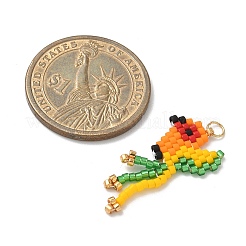 5 шт. подвески в виде птиц из двухцветного стеклянного бисера&nbsp;PALLOY-MZ00920