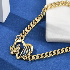 Латунь микро проложить кубического циркония браслеты ссылку BJEW-M050-04G-04