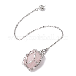 3 шт. 3 стиля 304 нержавеющая сталь цепь макраме мешочек пустой держатель камней маятники для биолокации HJEW-JM02323-02