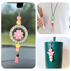 Наборы фурнитуры из ПВХ и силиконовых бусин в виде цветов и бабочек FIND-TA0007-96