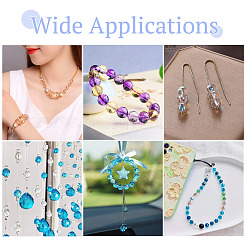 2 нить прозрачных гальванических стеклянных бусин&nbsp;EGLA-TA0001-74