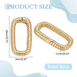 8 шт. латунные пружинные кольца-затворы KK-ME0003-20