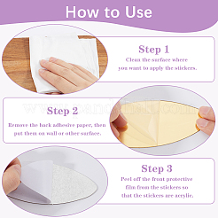 2 комплект двухцветных зеркальных наклеек на стену DIY-CN0003-07