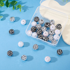 30шт 6 цвета смоляные бусины со стразами&nbsp;RESI-TA0004-71