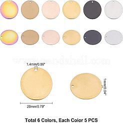 30 шт. 6-цветный вакуумный PVD-покрытие из нержавеющей стали 304 подвески STAS-UN0022-20